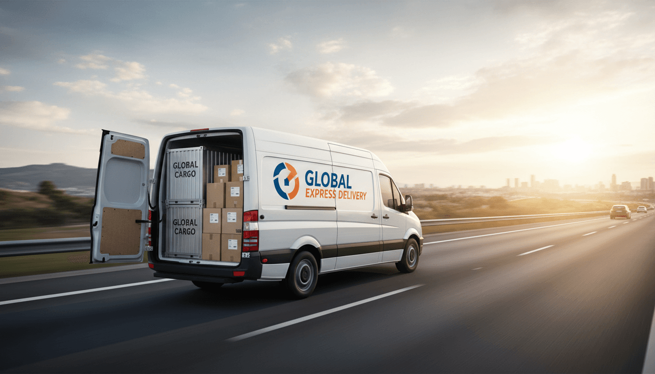Nexroute Logistics courier van delivering packages with professional logistics operations