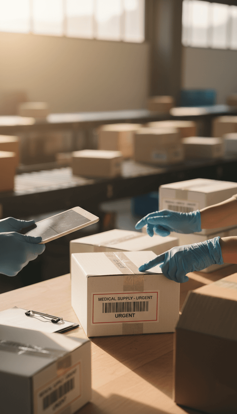 Careful handling and documentation of medical shipment