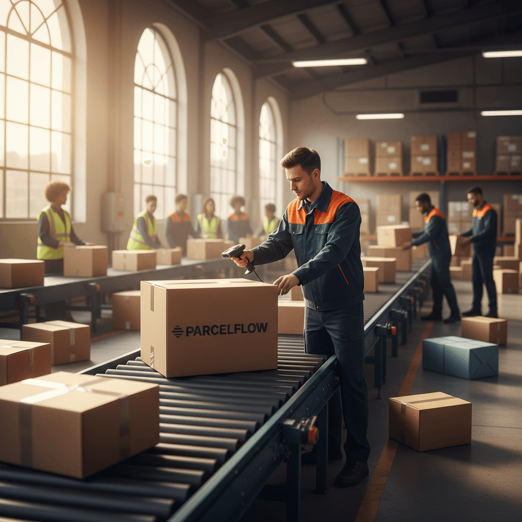 Parcel sorting and processing in logistics facility