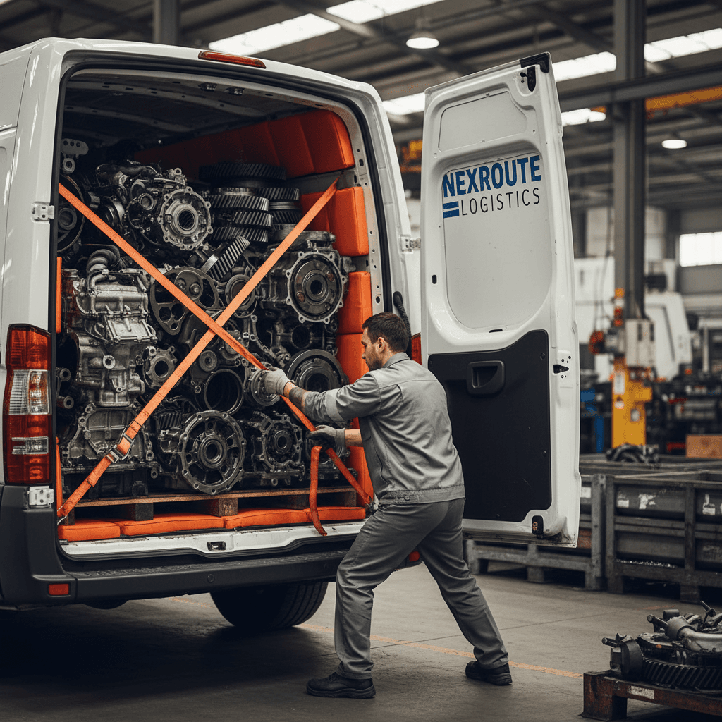 Automotive components secured for transport